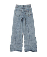 Pleated Jeans Blue-AVAVAV-Forget-me-nots Online Store