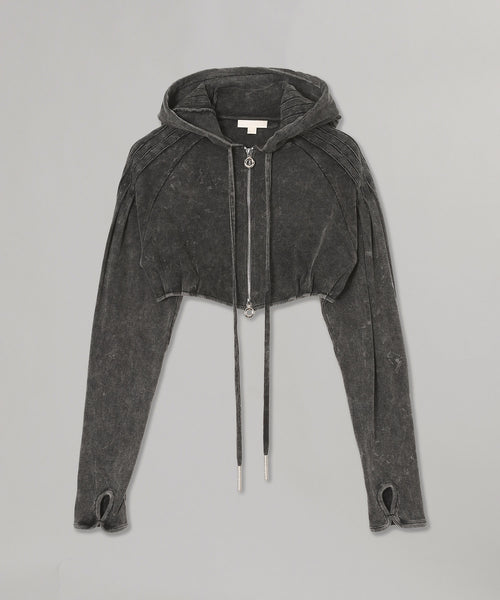 Mold Cropped Hoodie-PONDER.ER-Forget-me-nots Online Store