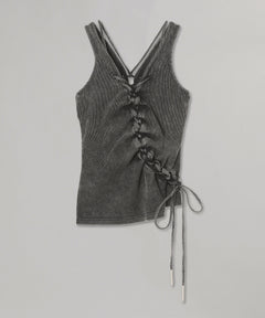 Wring Gathered Vest-PONDER.ER-Forget-me-nots Online Store