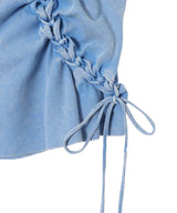 Wring Gathered Vest-PONDER.ER-Forget-me-nots Online Store