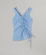 Wring Gathered Vest-PONDER.ER-Forget-me-nots Online Store
