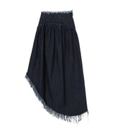 Glaze Assymetric Denim Skirt-PONDER.ER-Forget-me-nots Online Store