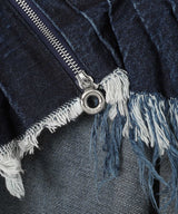 Glaze Assymetric Denim Skirt-PONDER.ER-Forget-me-nots Online Store