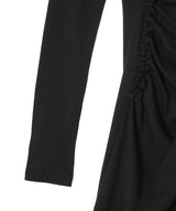 Lever Gathered Dress-PONDER.ER-Forget-me-nots Online Store