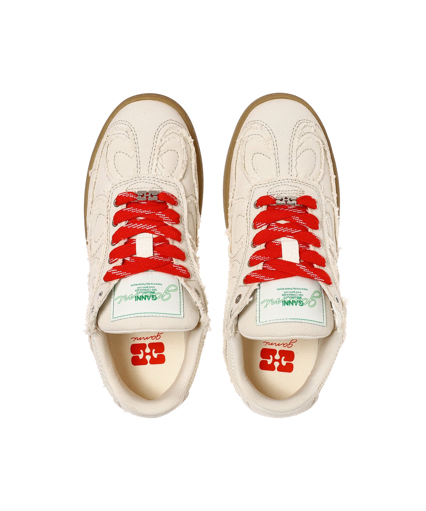 関税・送料込み【GANNI】キャンバス ロゴスニーカー ガニー(GANNI)｜08 Canvas Raw Edge - 252254550019｜スニーカー