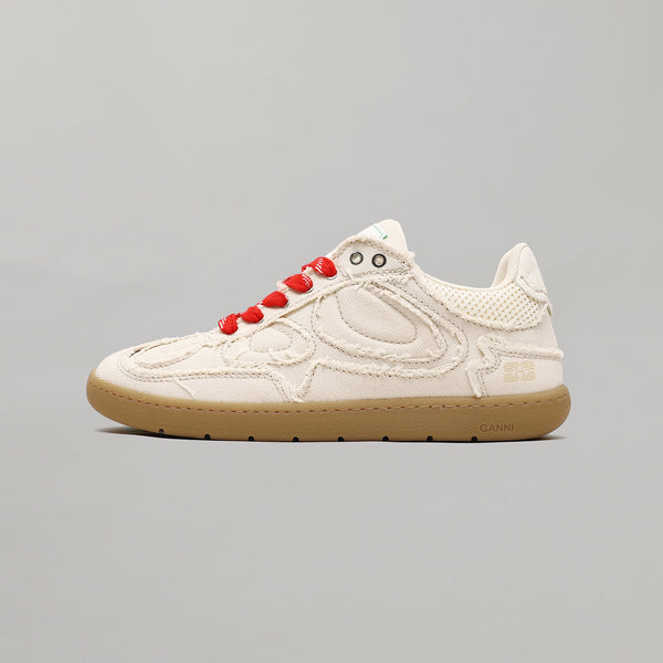 Ganni■08 Canvas Raw Edge - Yellow Ganni 08 sneakers for Women - Yellow in UAE | Level Shoes