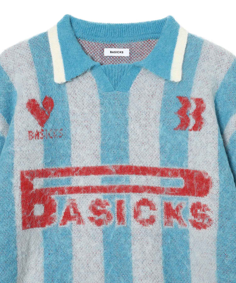 2Way Football Stripe Knit-BASICKS-Forget-me-nots Online Store