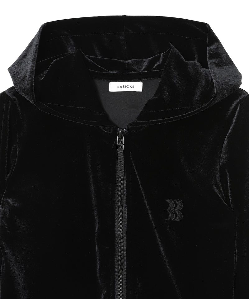Micro Bra Velour Hoodie-BASICKS-Forget-me-nots Online Store