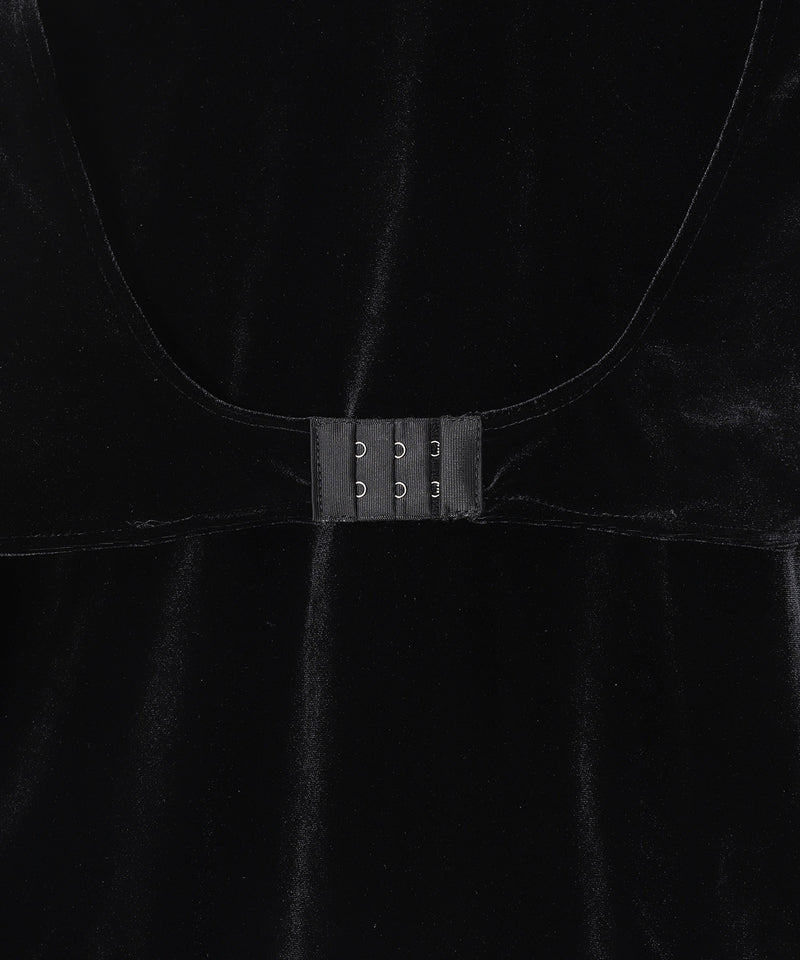 Micro Bra Velour Hoodie-BASICKS-Forget-me-nots Online Store
