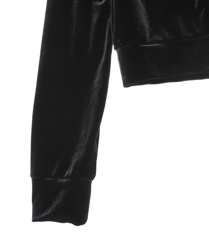 Micro Bra Velour Hoodie-BASICKS-Forget-me-nots Online Store