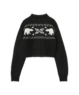Heart Nordic Short Cardigan-BASICKS-Forget-me-nots Online Store