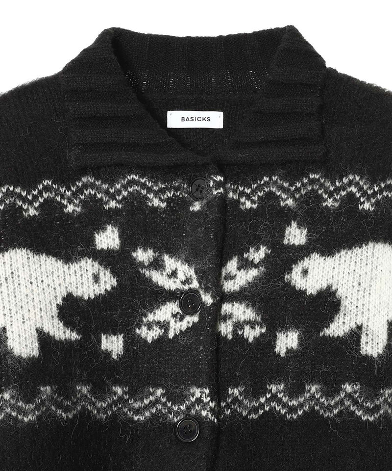 Heart Nordic Short Cardigan-BASICKS-Forget-me-nots Online Store