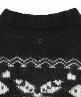 Heart Nordic Short Cardigan-BASICKS-Forget-me-nots Online Store