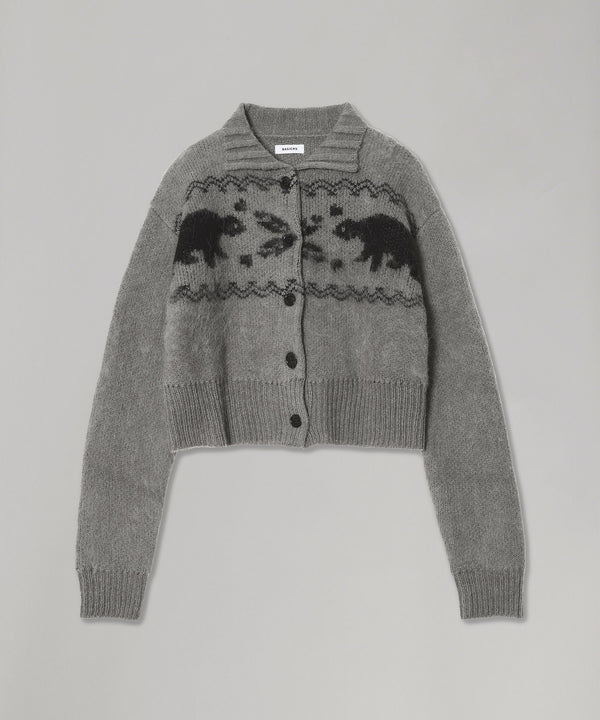 Heart Nordic Short Cardigan-BASICKS-Forget-me-nots Online Store