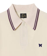 Regular Collar Polo - Cotton Pique-Needles-Forget-me-nots Online Store