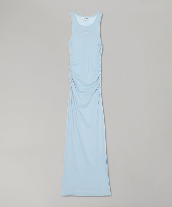 Soft Cotton Rib Tank Top Long Dress-GANNI-Forget-me-nots Online Store