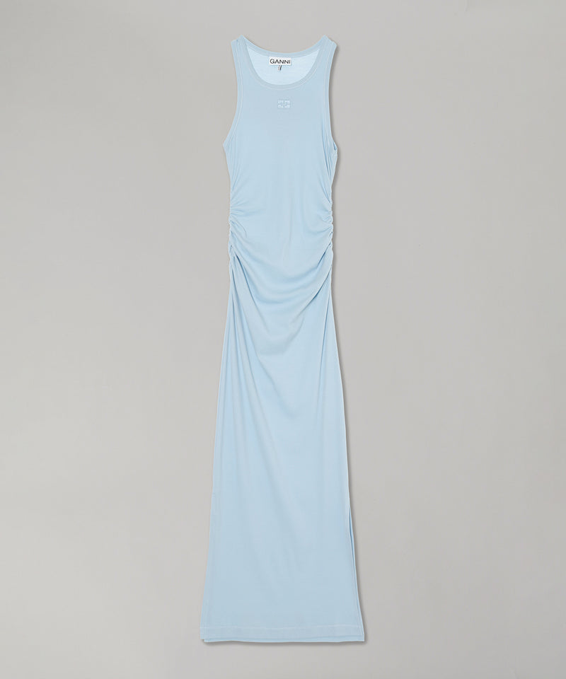Soft Cotton Rib Tank Top Long Dress-GANNI-Forget-me-nots Online Store