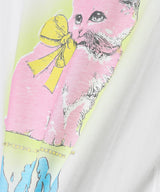 Basic Cotton Jersey Neon Kitty T-Shirt-GANNI-Forget-me-nots Online Store