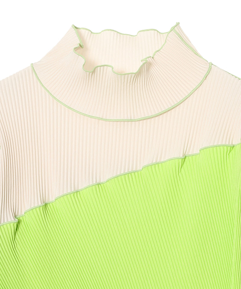 Spiral Wave Long Sleeve Dress High Neck Type-kotohayokozawa-Forget-me-nots Online Store