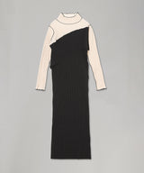 Spiral Wave Long Sleeve Dress High Neck Type-kotohayokozawa-Forget-me-nots Online Store