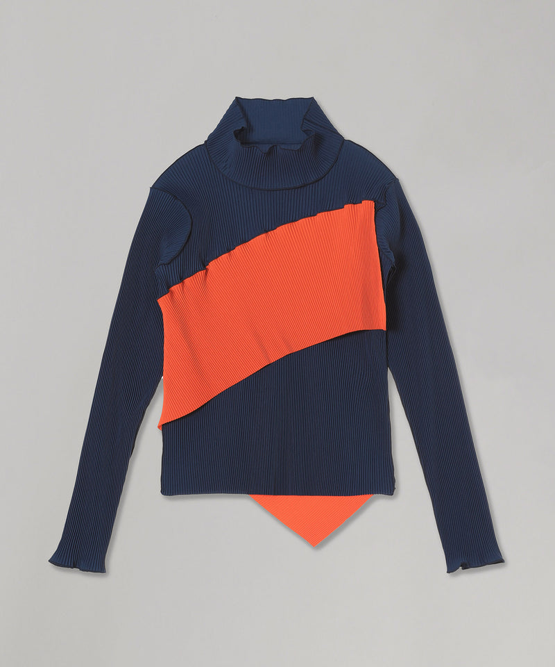Spiral Wave Long Sleeve Top High Neck Type-kotohayokozawa-Forget-me-nots Online Store