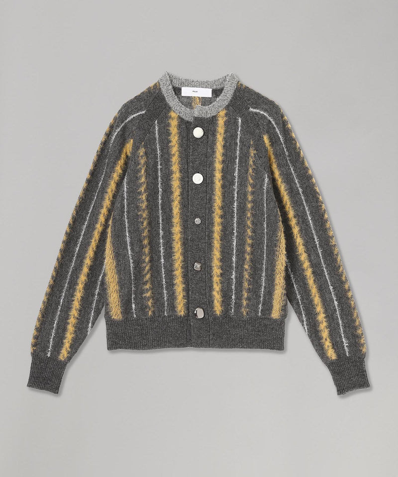 TOGA PULLA◆TOGA PULLA トーガプラ/カーディガン(薄手)/36/ナイロン/GLD/TP02-J0256 トーガプルラ(TOGA PULLA)｜Stripe Knit Cardigan ｜Forget-me