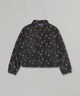 Long Point Collar Jacket - Cut Jacquard Flower