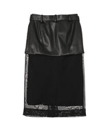 Leather Mesh Skirt