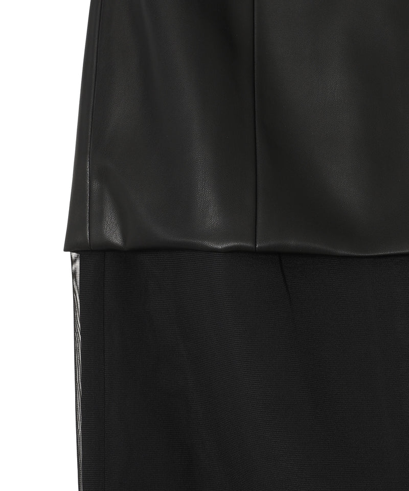Leather Mesh Skirt