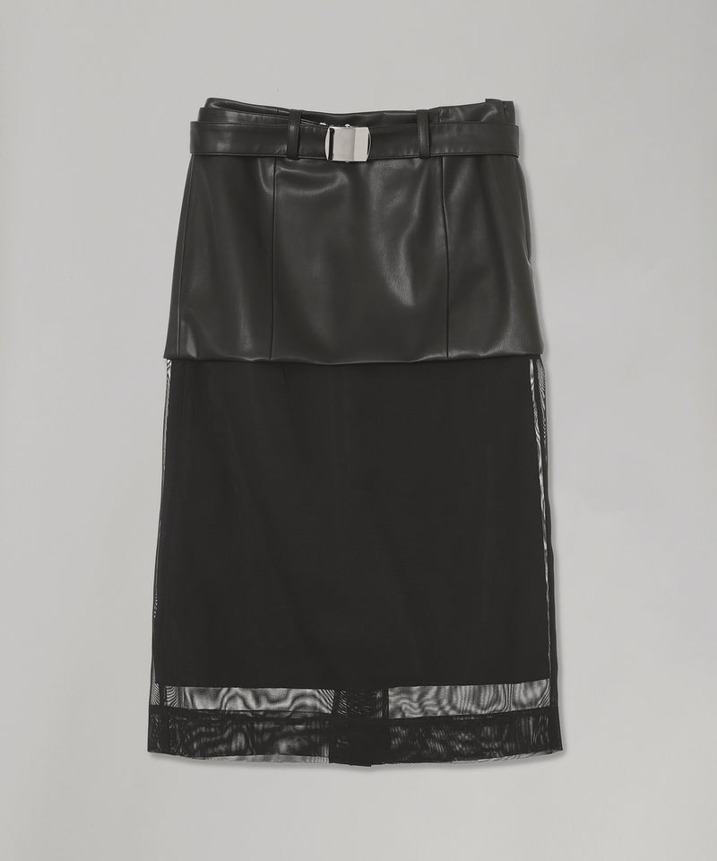 Leather Mesh Skirt