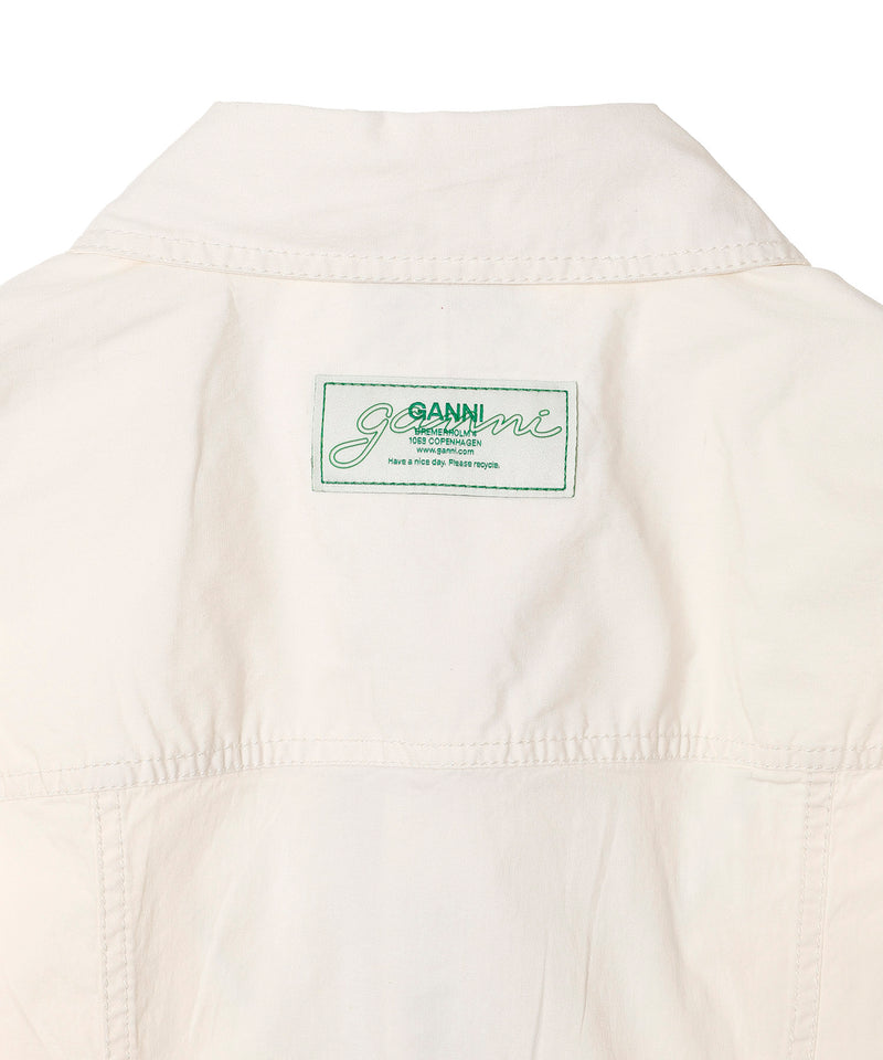 Washed Stretch Cotton Corset Shirt-GANNI-Forget-me-nots Online Store