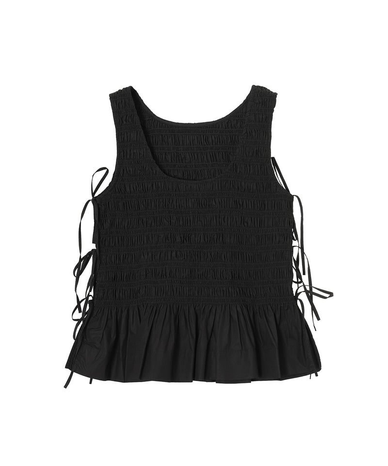 Cotton Poplin Smock Tie String Top｜ガニー(GANNI)｜Forget-me-nots