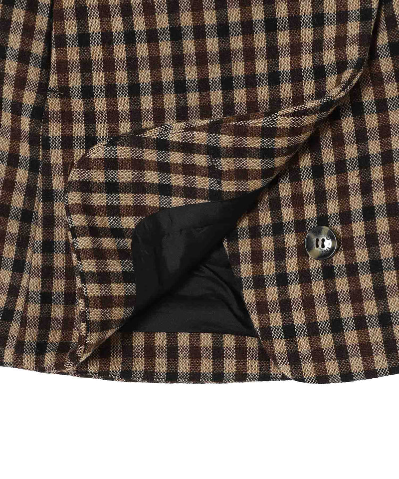 Check Wool Mix Skirt-GANNI-Forget-me-nots Online Store