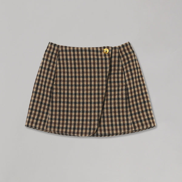 GANNI チェック　スカート ガニー(GANNI)｜Check Wool Mix Skirt ｜Forget-me-nots Online