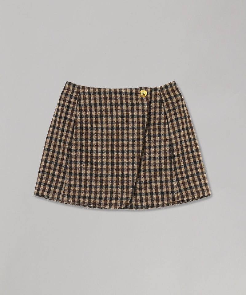 Check Wool Mix Skirt-GANNI-Forget-me-nots Online Store