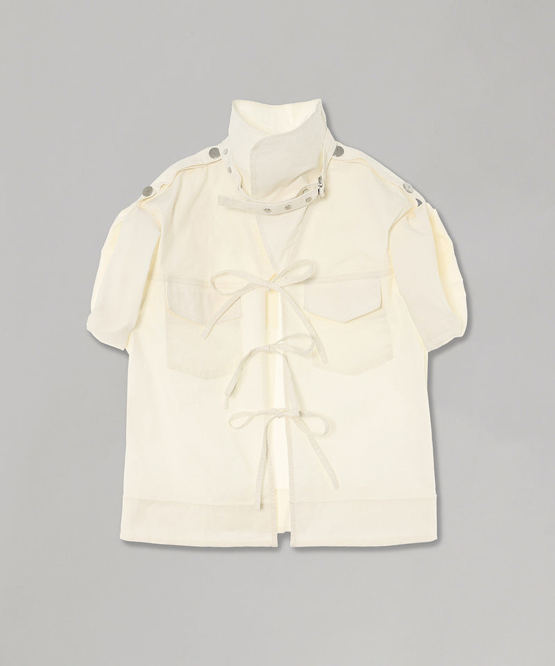 Stretch Cotton Cowl Neck Blouse-GANNI-Forget-me-nots Online Store