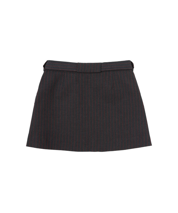Stretch Stripe Tailoring Mini Skirt-GANNI-Forget-me-nots Online Store
