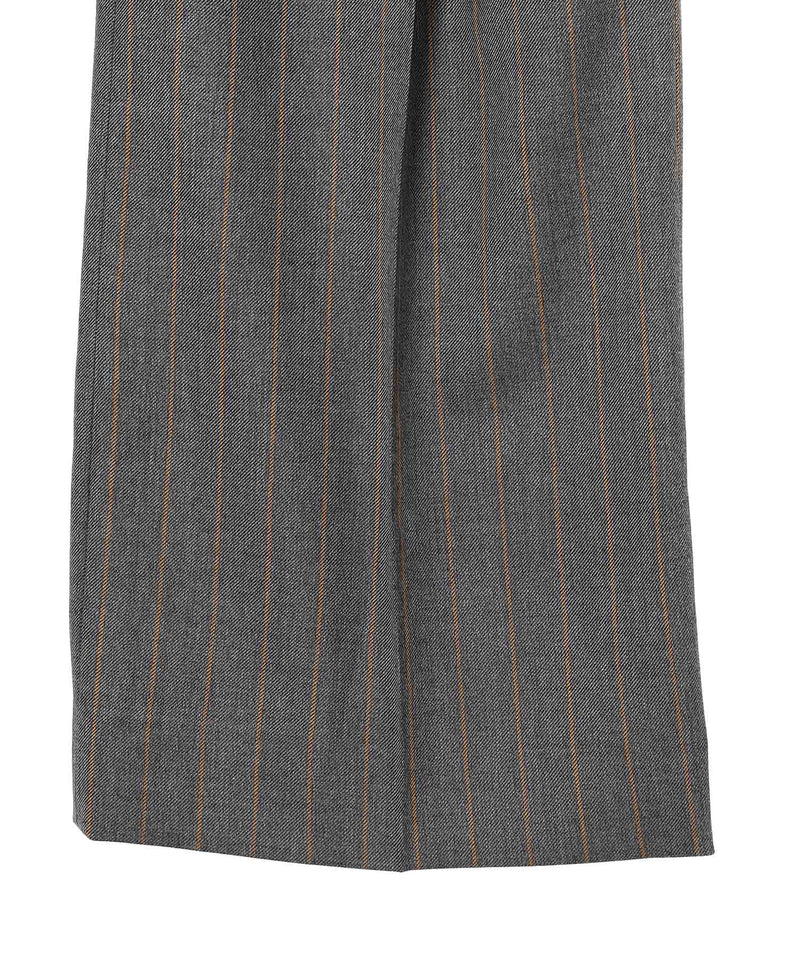 Brushed Wool Stripe Mid Waist Pants-GANNI-Forget-me-nots Online Store