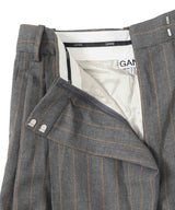 Brushed Wool Stripe Mid Waist Pants-GANNI-Forget-me-nots Online Store