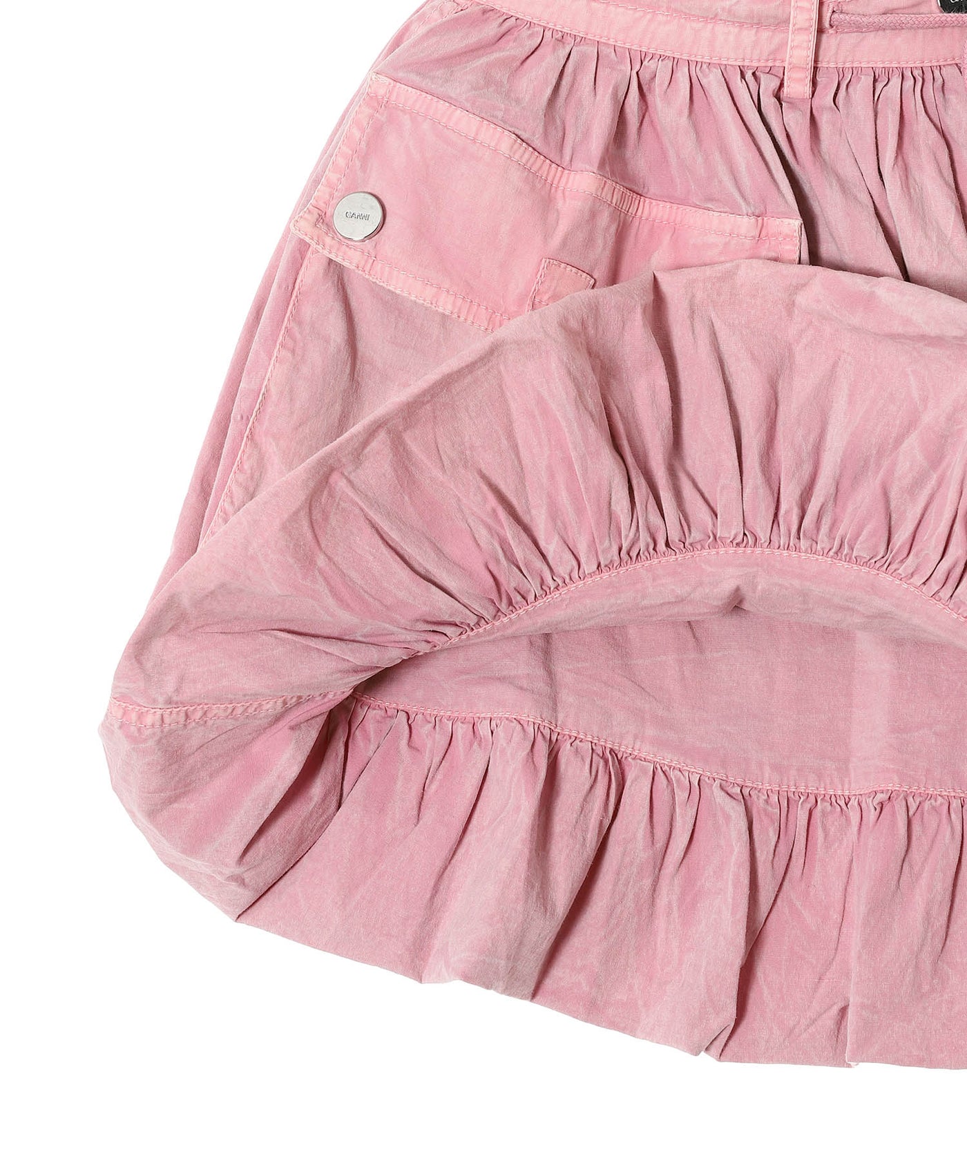 ガニー(GANNI)｜Washed Stretch Cotton Mini Bubble Skirt