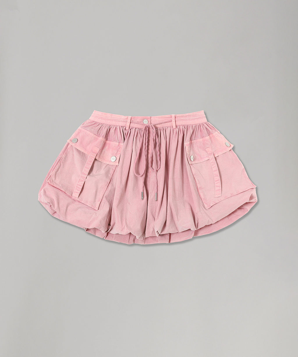 Washed Stretch Cotton Mini Bubble Skirt｜ガニー(GANNI)｜Forget-me