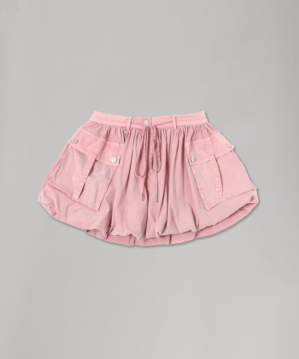 Washed Stretch Cotton Mini Bubble Skirt-GANNI-Forget-me-nots Online Store