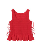 Cotton Poplin Smock Tie String Top-GANNI-Forget-me-nots Online Store