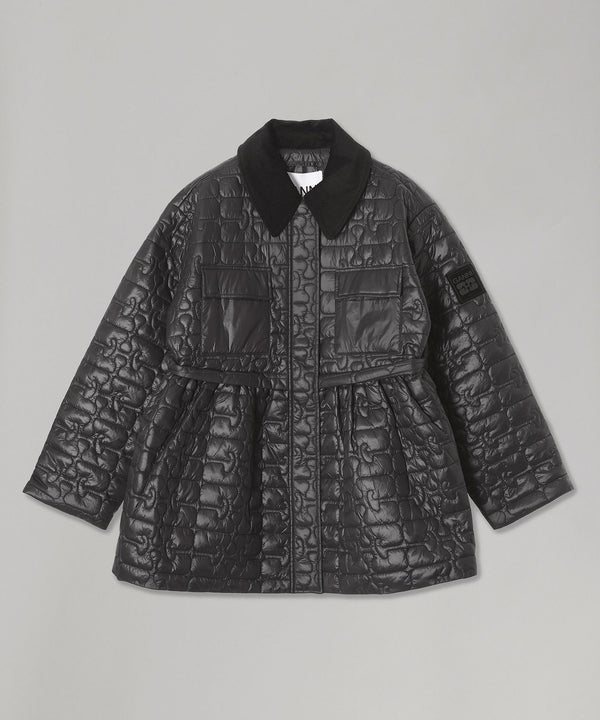 Shiny Quilt Midi Jacket W. Flare-GANNI-Forget-me-nots Online Store