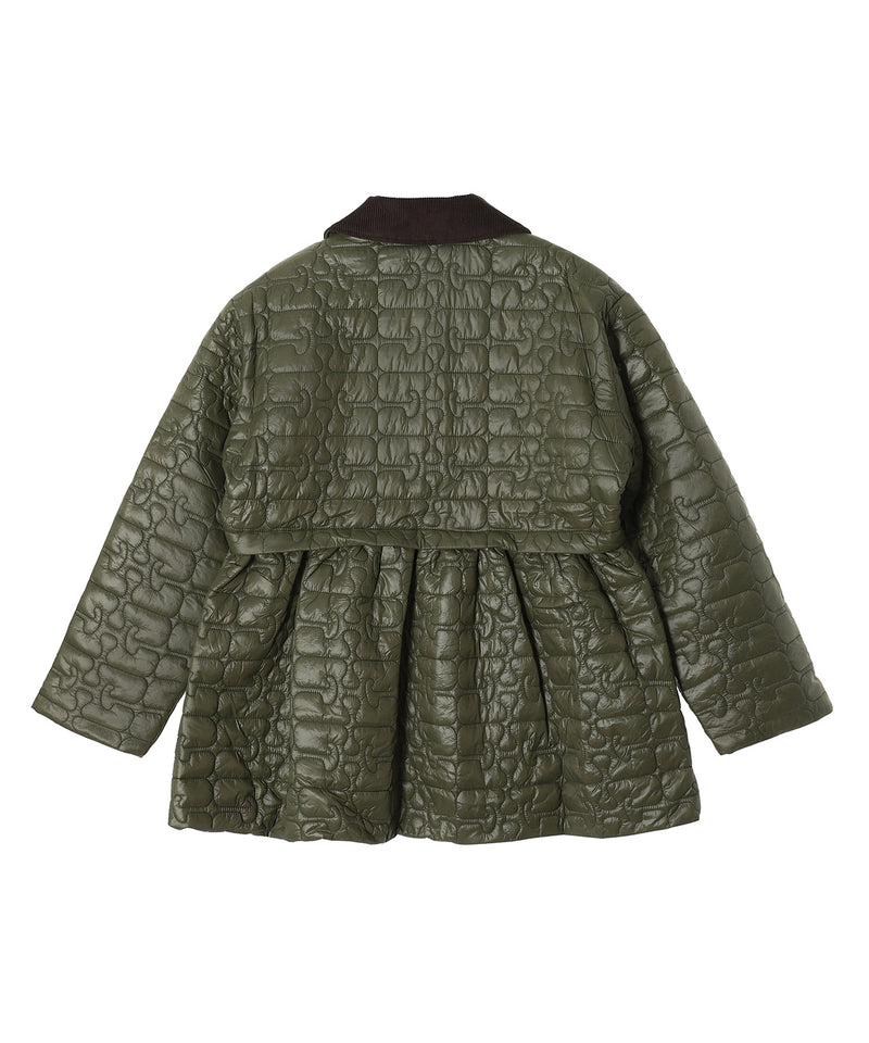 Shiny Quilt Midi Jacket W. Flare-GANNI-Forget-me-nots Online Store