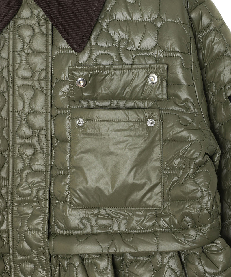 Shiny Quilt Midi Jacket W. Flare-GANNI-Forget-me-nots Online Store