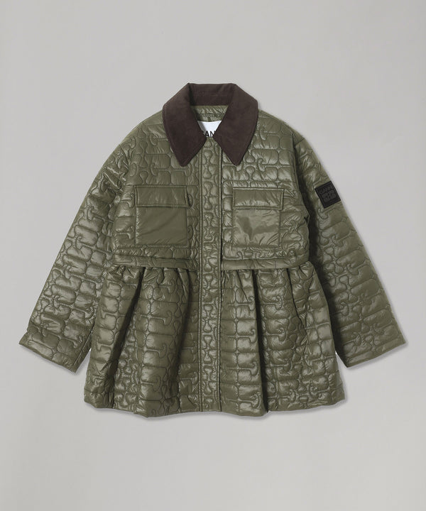 Shiny Quilt Midi Jacket W. Flare-GANNI-Forget-me-nots Online Store