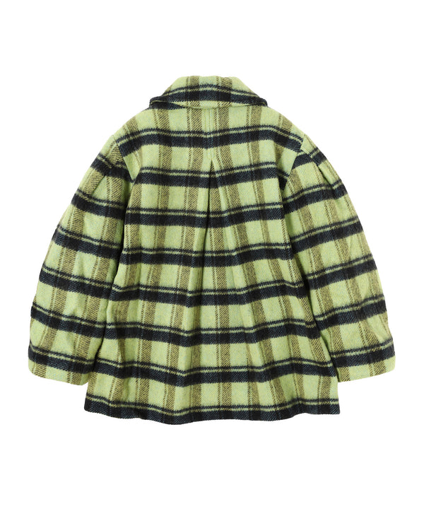 Brushed Wool Check Midi Coat-GANNI-Forget-me-nots Online Store