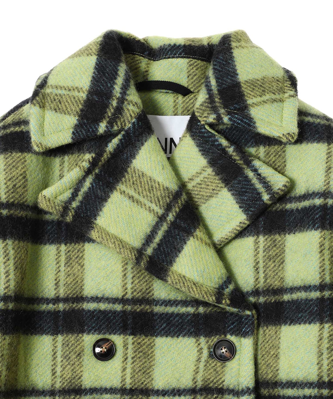 ガニー(GANNI)｜Brushed Wool Check Midi Coat｜Forget-me-nots Online