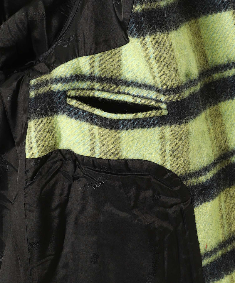 Brushed Wool Check Midi Coat-GANNI-Forget-me-nots Online Store